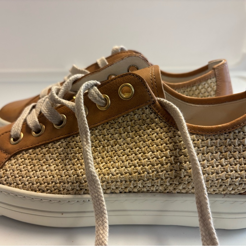 Paul Green and Cream Woven Sneakers